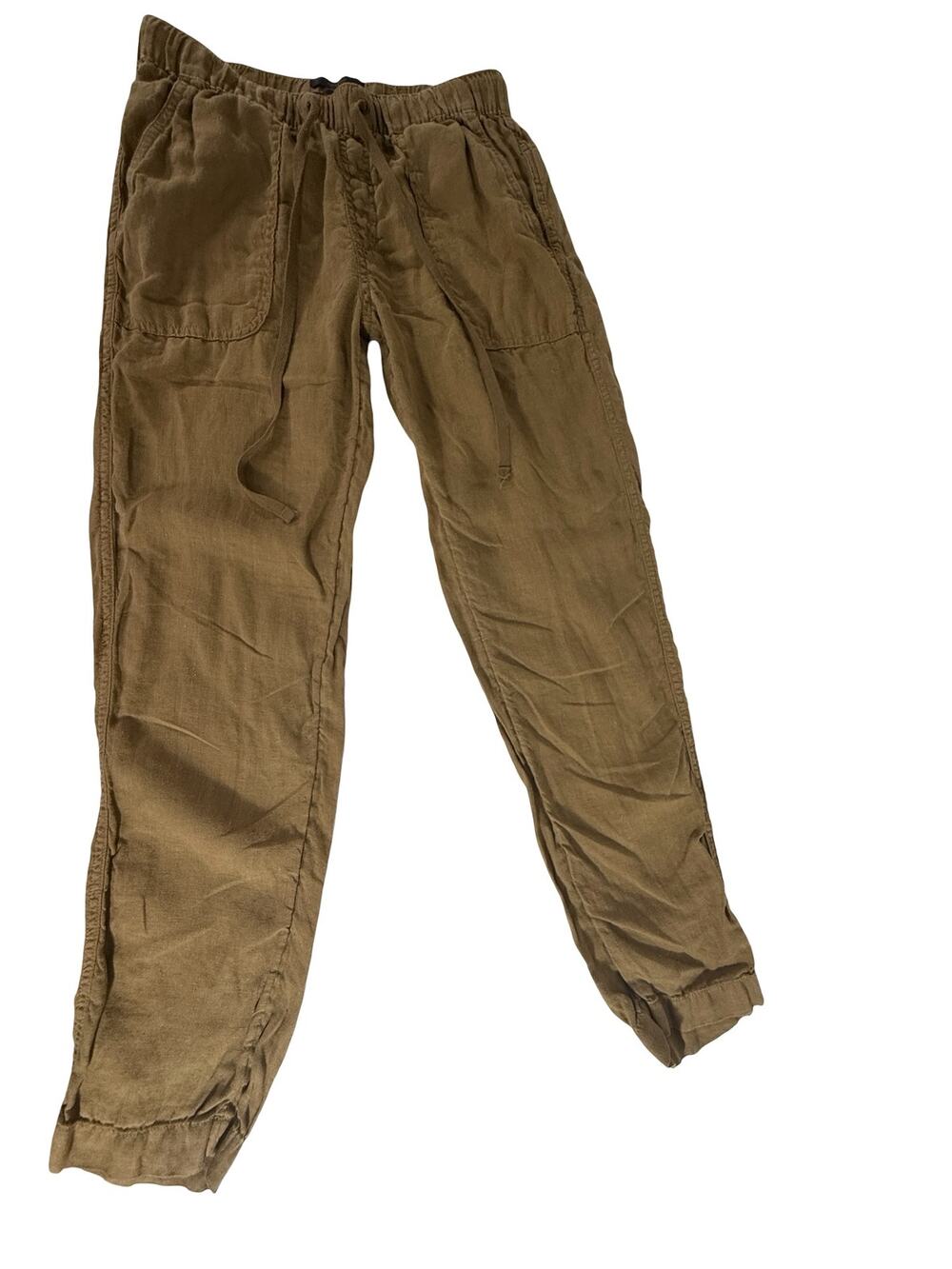 TITLE: Rachel Rachel Roy Womens XS 100% Linen Drawstring Pants Tan Beach Coastal